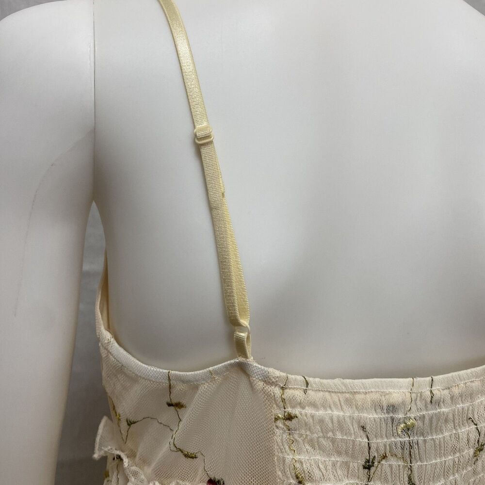 Trixxi Floral Womens Mini Dress Embroidered Spaghetti Strap Size M - Picture 6 of 14